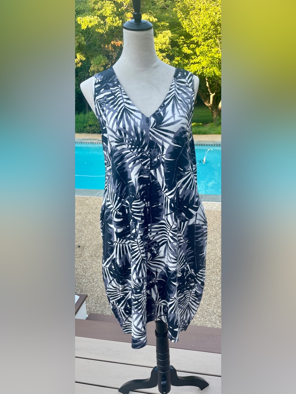 MarlaWynne Print Polished Knit Lantern Midi Dress. Large (10-12).